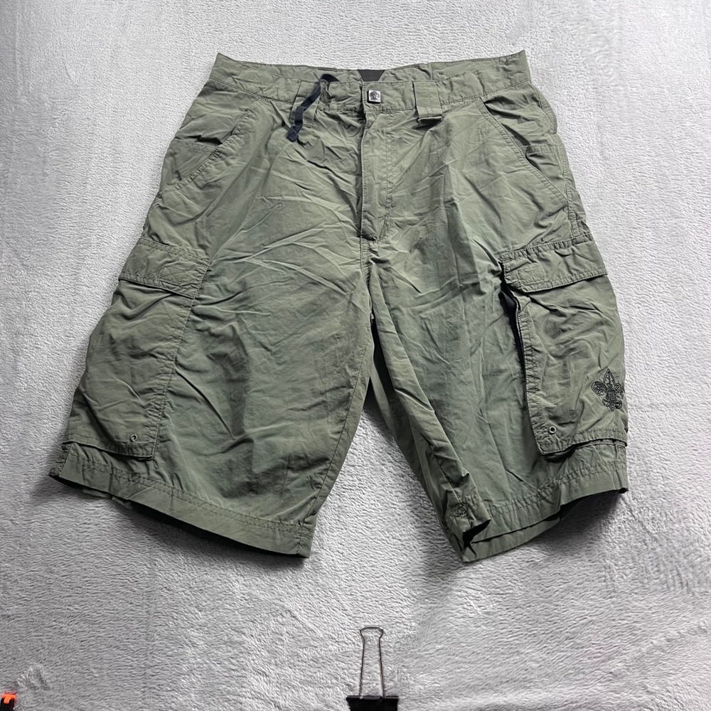 Boy Scouts of America Centennial Uniform Cargo Shorts Mens Small Green Nylon